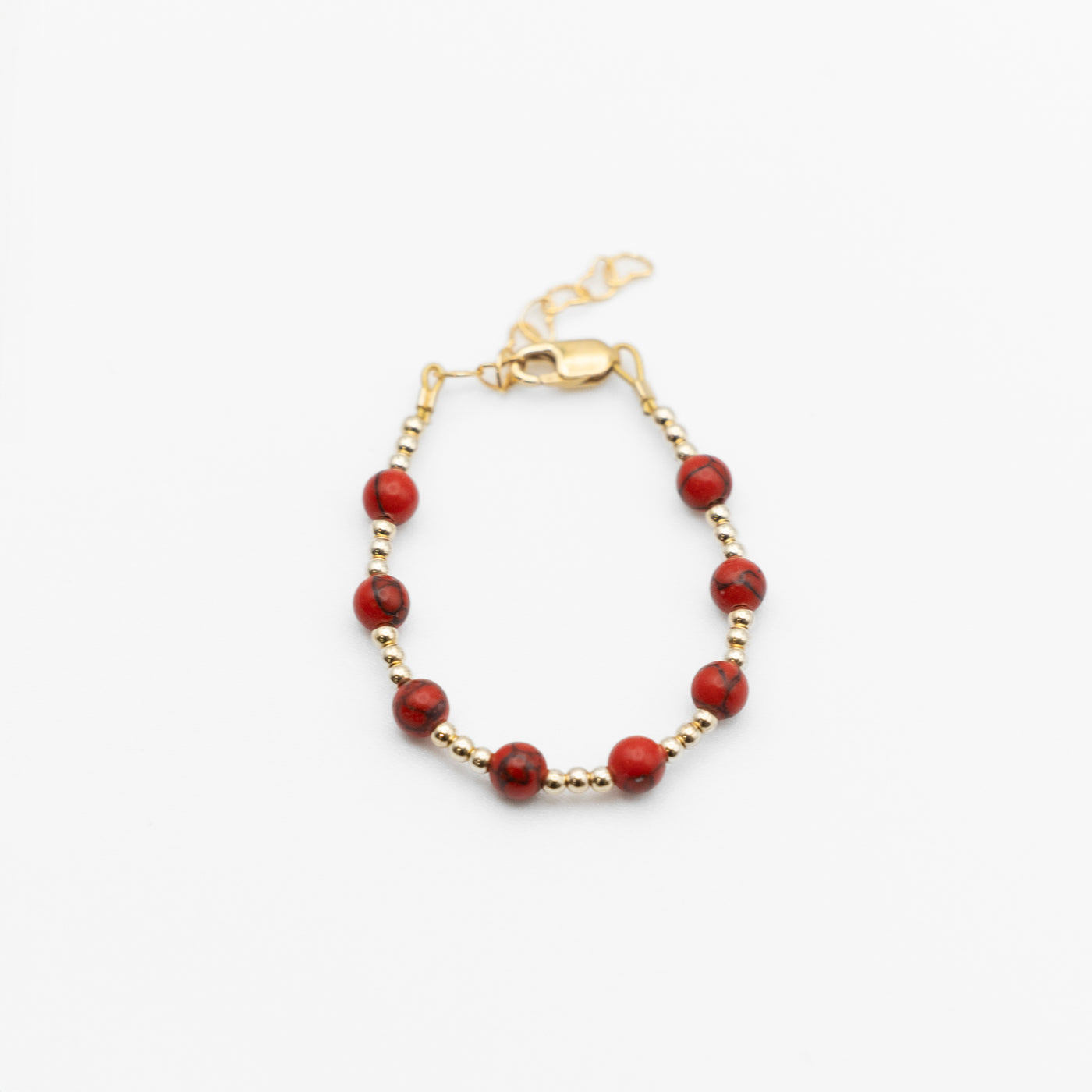 #G208- gold and red marble Bracelet