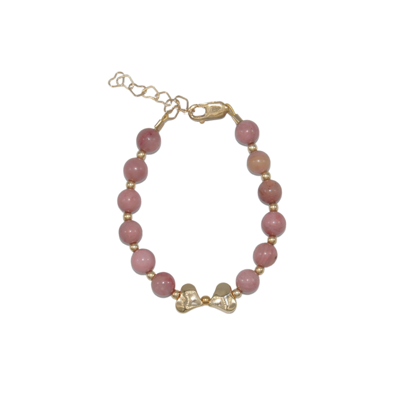 #G184- Mauve and Gold Heart  Bracelet