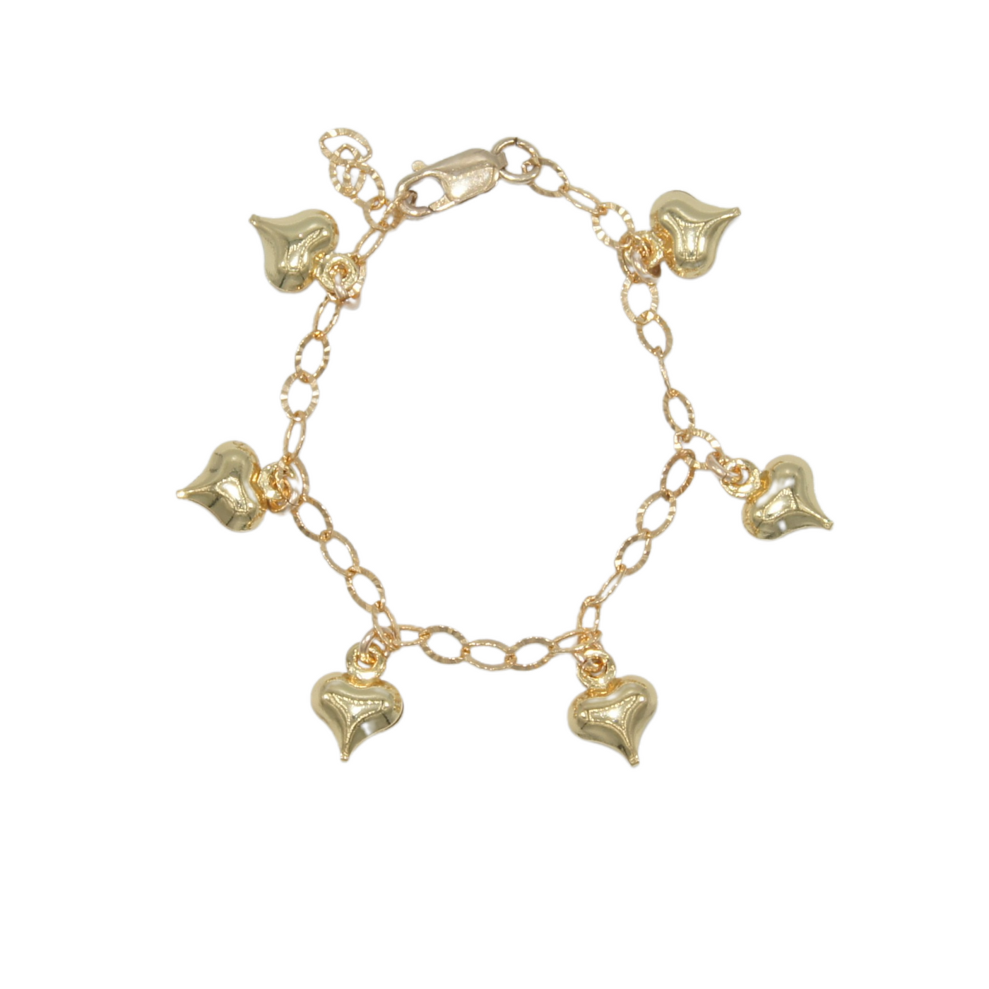 #G183- Gold Heart Charm Bracelet