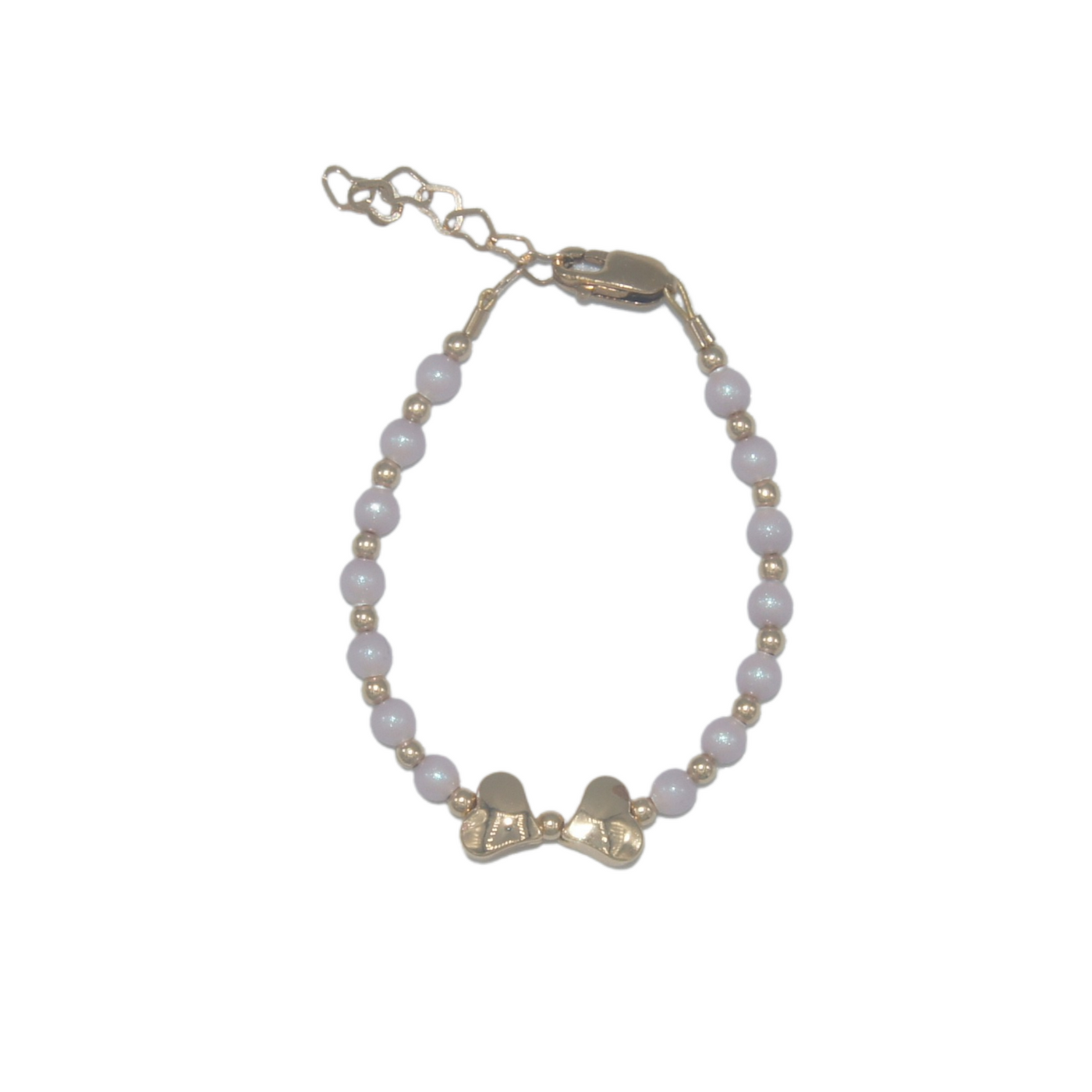 #G175-Dreamy Rose with Gold Bow Bracelet