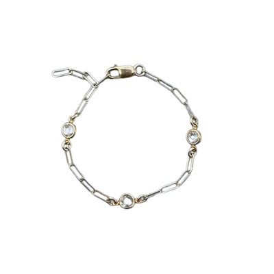 #G201- Clear Stud Paperclip Chain Bracelet