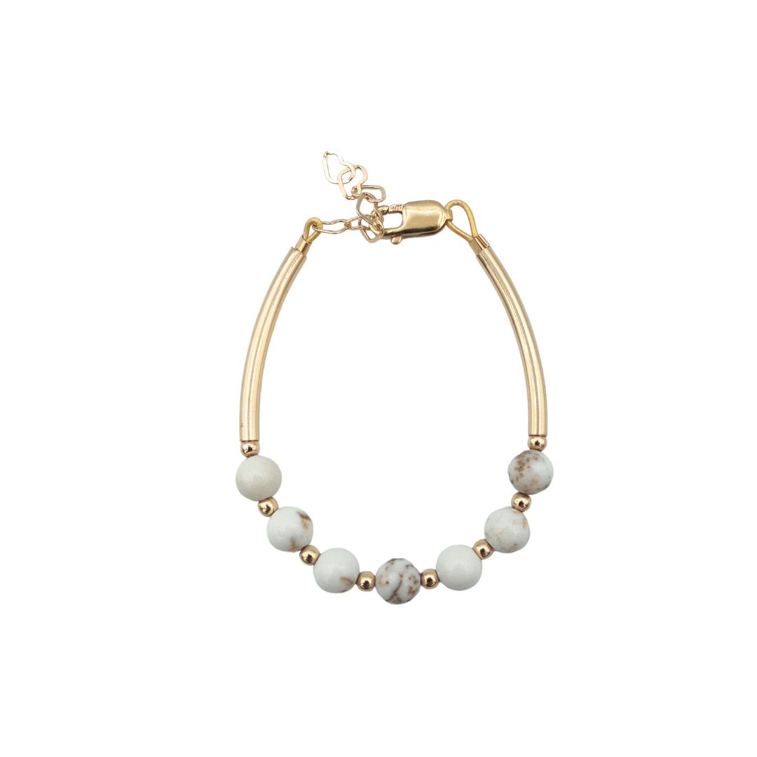 #B002- White Marble Banglet Bracelet