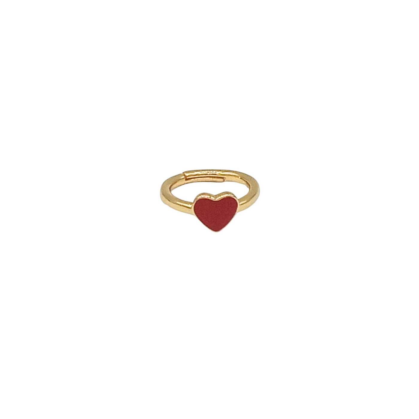 Dainty Red Heart Ring, Crystal Heart Ring, Gold Heart Ring, Gold Crystal  Heart | eBay