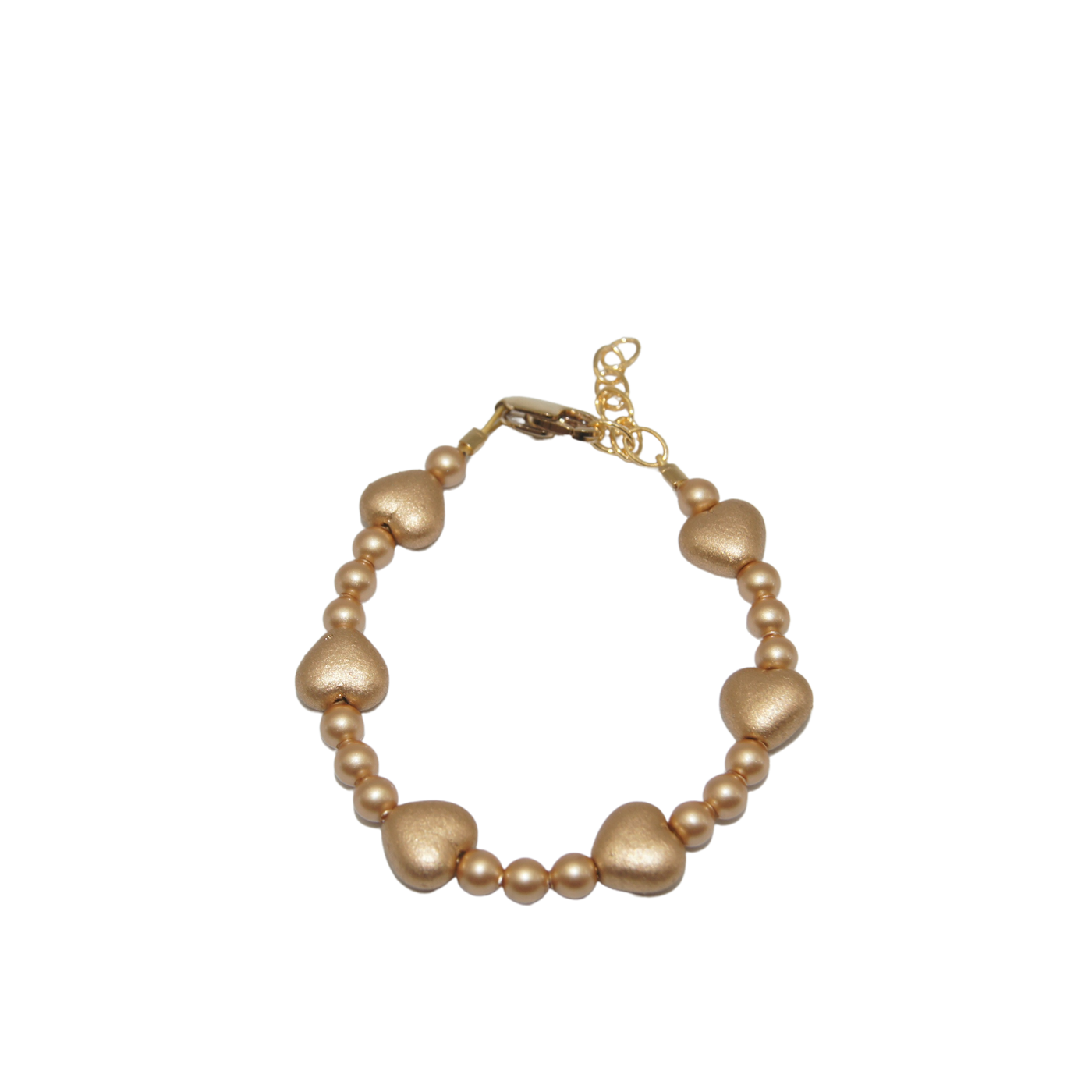 #G145-Brushed Gold Heart Bracelet