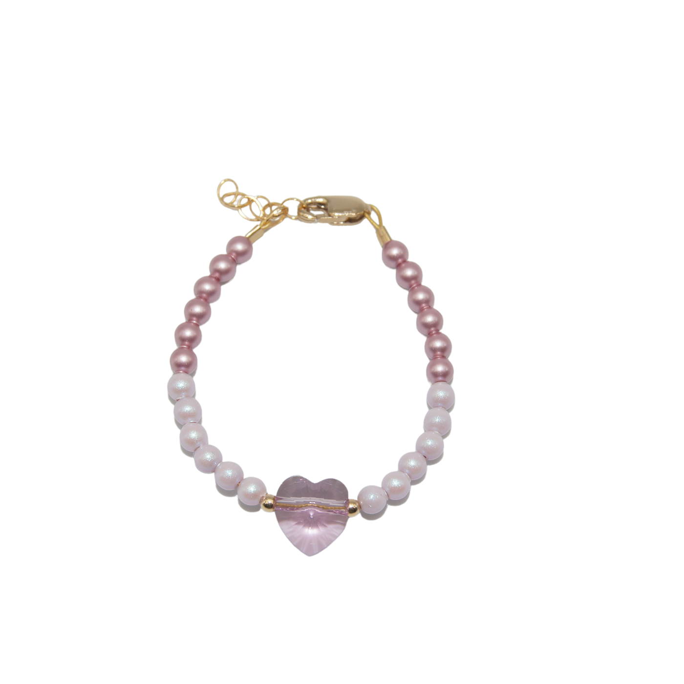 #G163- Powder Lavender Heart Bracelet