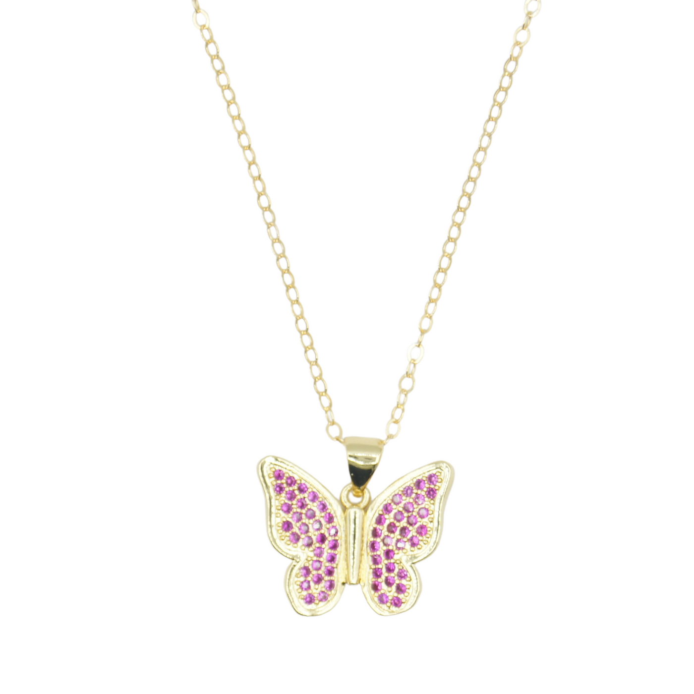 Pink Butterfly Necklace