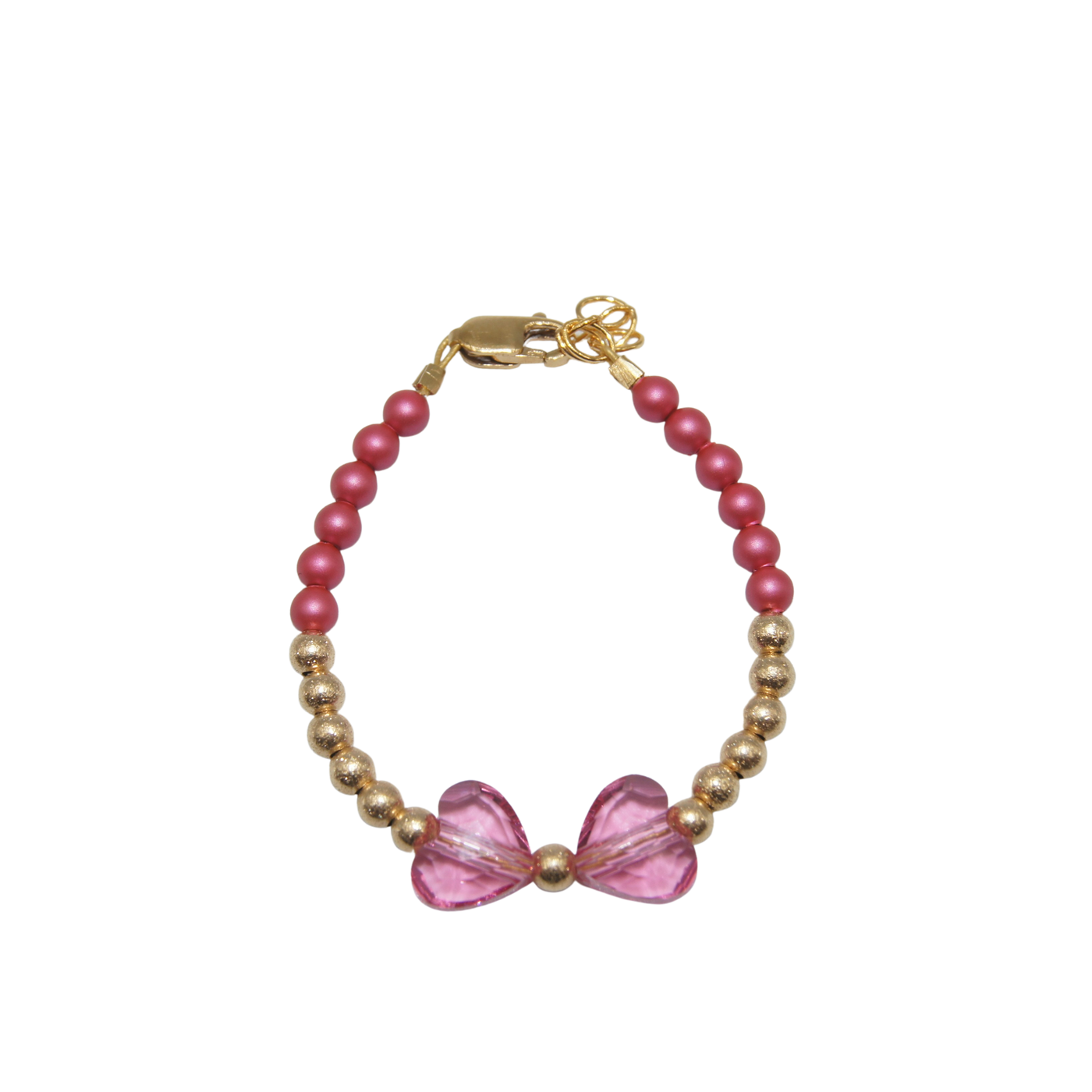 #G149- Mulberry and Gold Bow Bracelet